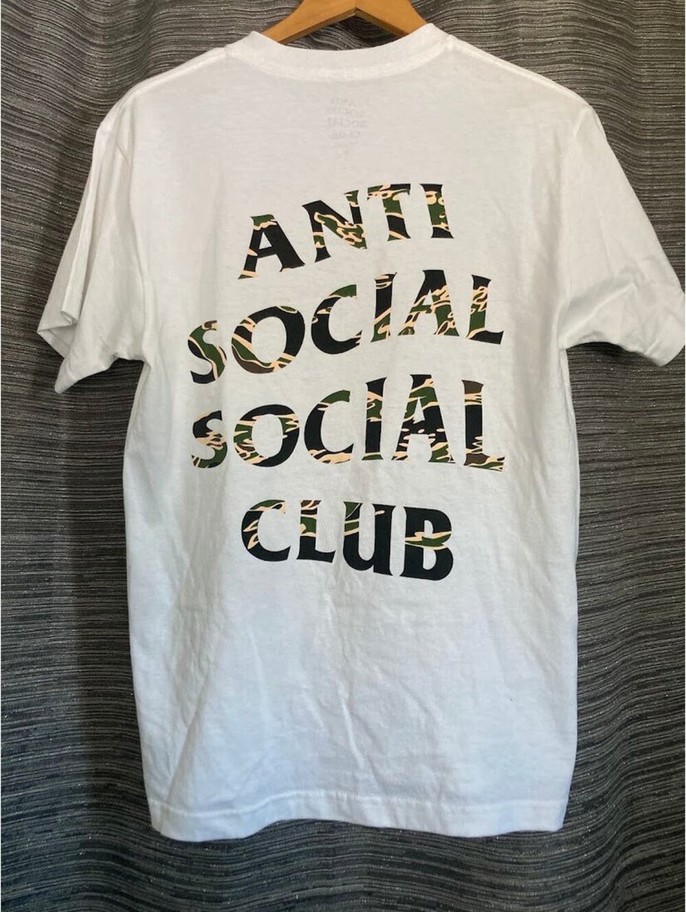 Anti Social Social Club Camo Logo Tee White M NWOT